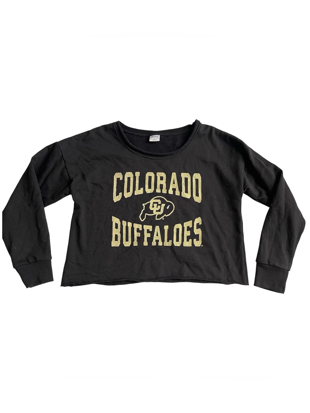 Colorado Buffaloes Black Cropped Crewneck Sweatshirt